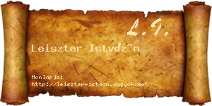 Leiszter István névjegykártya